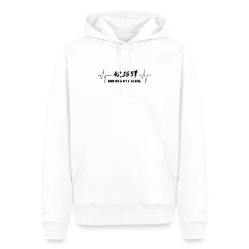 Marathon 42km Lauf Der Weg ist das Ziel - Männer Premium Bio Hoodie - Weiß - Vorne - Nico (187cm)