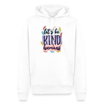 Let's Be Kind Humans Kindness Day Inspirational - Männer Premium Bio Hoodie - Weiß - Vorne - Nico (187cm)