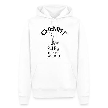 Chimiste funny - Sweat à capuche Premium bio Homme - blanc - Devant - Nico (187cm)