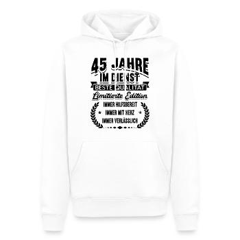 45 Jähriges Dienstjubiläum Firmenjubiläum - Männer Premium Bio Hoodie - Weiß - Vorne - Nico (187cm)