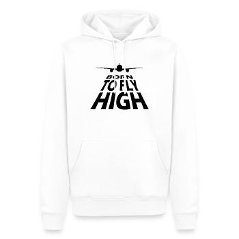 Born to fly Pilot - Men’s Premium Organic Hoodie - white - Front - Nico (187cm)