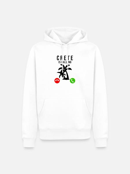 Kreta Griechenland Urlaub Reise Spruch - Männer Premium Bio Hoodie - Weiß