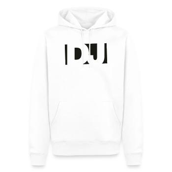 DJ Typo-Motiv (Minimal) - Männer Premium Bio Hoodie - Weiß - Vorne - Nico (187cm)