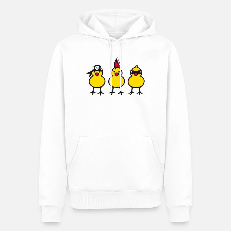 Three Chicks - Männer Premium Bio Hoodie - Weiß