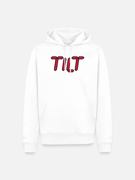 Tilt | durch drehen | durchgeknallt - Men’s Premium Organic Hoodie - white