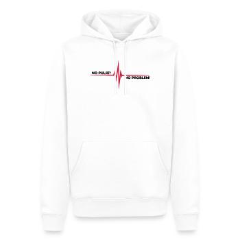 No pulse? - No problem - Männer Premium Bio Hoodie - Weiß - Vorne - Nico (187cm)