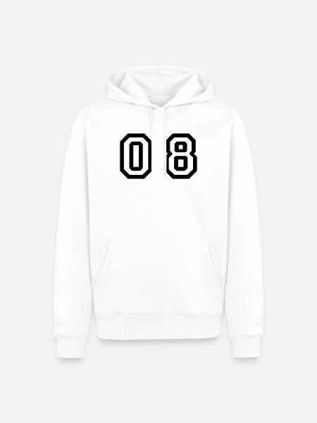 Nummer - 08 - null acht - Männer Premium Bio Hoodie - Weiß