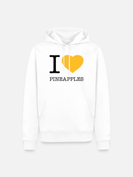 J’AIME LES ANANAS Ananas - Sweat à capuche Premium bio Homme - blanc