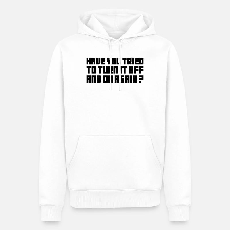 Turn it off and on again - Sweat à capuche Premium bio Homme - blanc