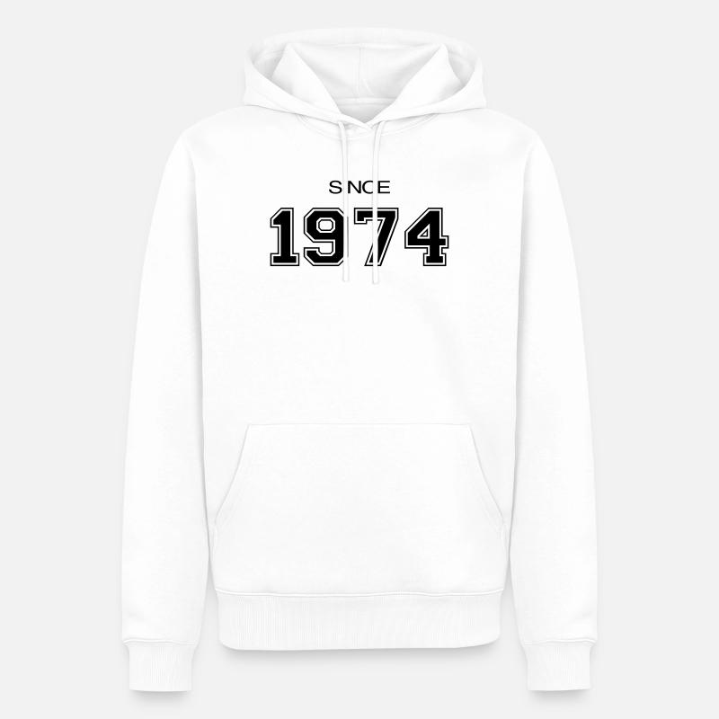 cadeau d'anniversaire 1974 - Sweat à capuche Premium bio Homme - blanc