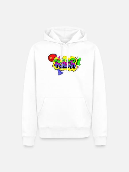 ROLLER - Sweat à capuche Premium bio Homme - blanc