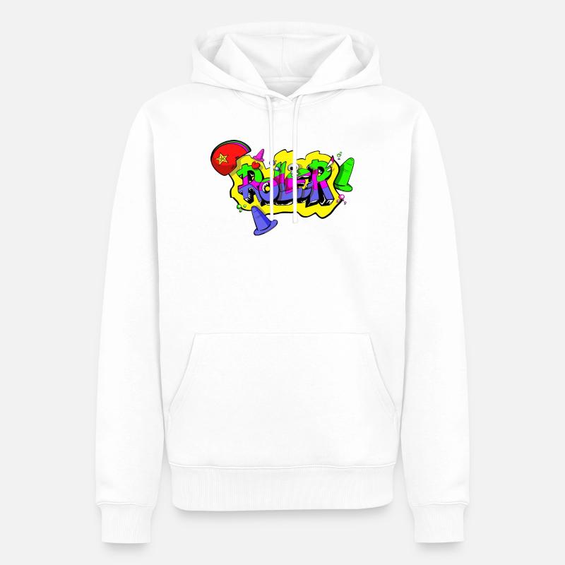 ROLLER - Sweat à capuche Premium bio Homme - blanc
