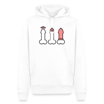 Condom 2 clr - Männer Premium Bio Hoodie - Weiß - Vorne - Nico (187cm)