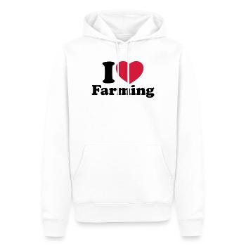 I love farming - Sweat à capuche Premium bio Homme - blanc - Devant - Nico (187cm)