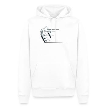 Fauteuil roulant sport vitesse - Sweat à capuche Premium bio Homme - blanc - Devant - Nico (187cm)