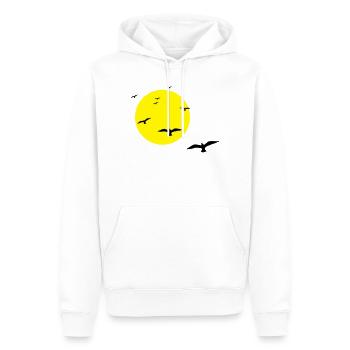 Abendflug - Männer Premium Bio Hoodie - Weiß - Vorne - Nico (187cm)