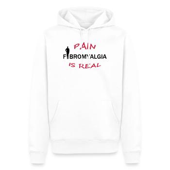 Fibromyalgia - Pain is real Geschenk - Männer Premium Bio Hoodie - Weiß - Vorne - Nico (187cm)