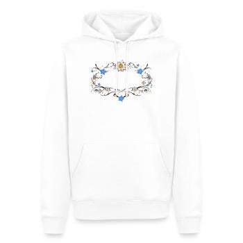 An Edelweiss and gentian frame - Men’s Premium Organic Hoodie - white - Front - Nico (187cm)