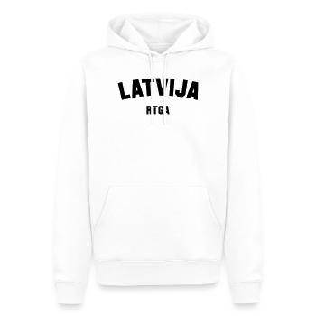 RIGA, Lettonie, Lettonie - Sweat à capuche Premium bio Homme - blanc - Devant - Nico (187cm)