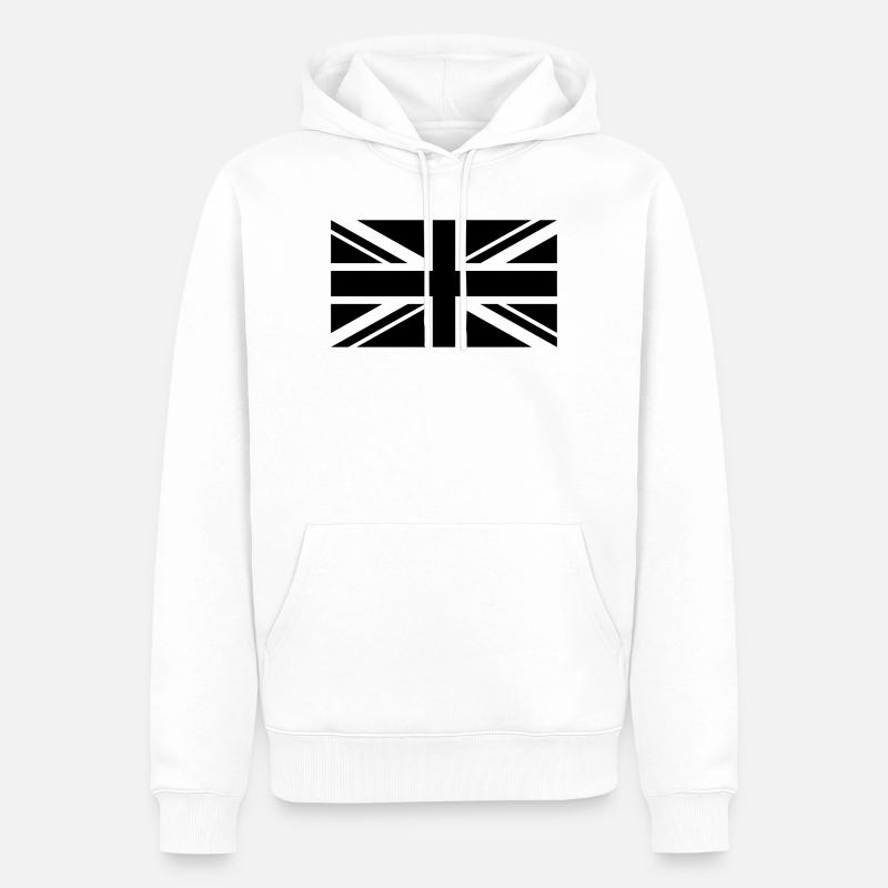 Plaine de drapeau Angleterre - Sweat à capuche Premium bio Homme - blanc