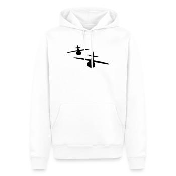 Zwei Flugzeuge - Männer Premium Bio Hoodie - Weiß - Vorne - Nico (187cm)