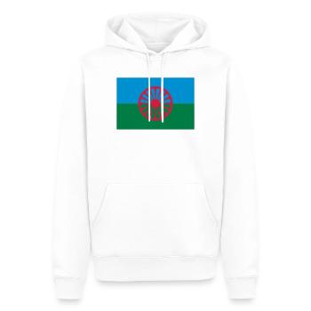 Drapeaux des Roms (V) - Sweat à capuche Premium bio Homme - blanc - Devant - Nico (187cm)