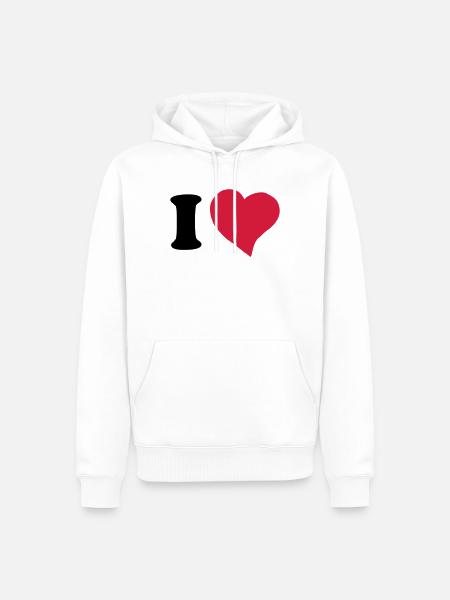 I love ... - Men’s Premium Organic Hoodie - white
