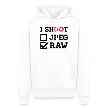 I Shoot – Fotografie Kamera Fotograf - Männer Premium Bio Hoodie - Weiß - Vorne - Nico (187cm)