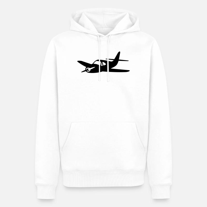 Propellerflugzeug - Männer Premium Bio Hoodie - Weiß