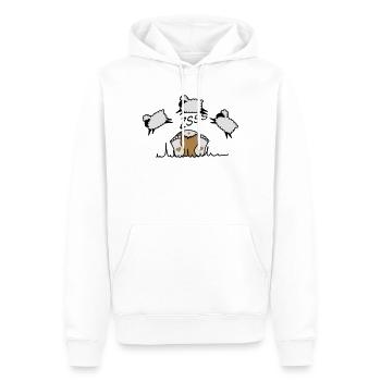 La compter les moutons - Sweat à capuche Premium bio Homme - blanc - Devant - Nico (187cm)