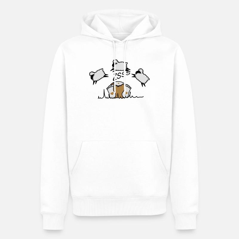 Schäfchen zählen - Männer Premium Bio Hoodie - Weiß