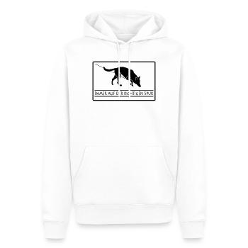 Fährtenhund invertiert - Männer Premium Bio Hoodie - Weiß - Vorne - Nico (187cm)
