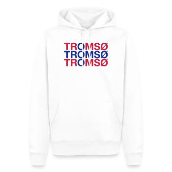 TROMSO Norway Norwegen Norge Norwegische Flagge - Männer Premium Bio Hoodie - Weiß - Vorne - Nico (187cm)
