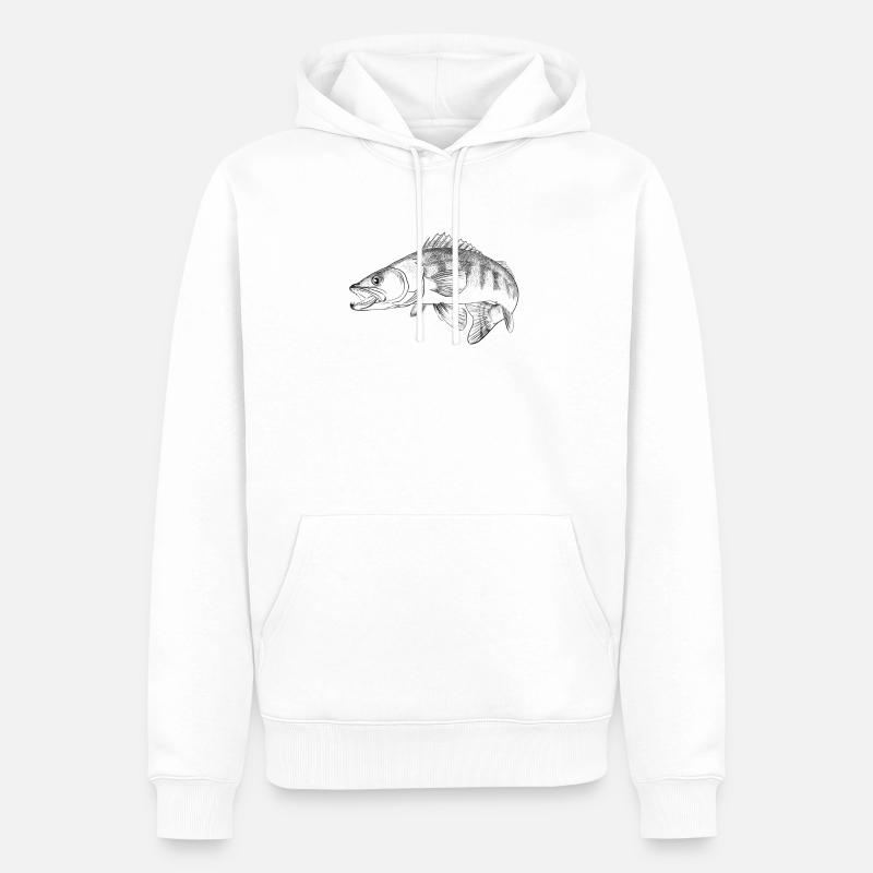 Zander - Männer Premium Bio Hoodie - Weiß