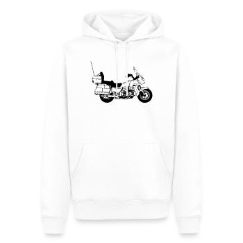 Motorrad , Goldwing , Chopper Kult (25) - Männer Premium Bio Hoodie - Weiß - Vorne - Nico (187cm)
