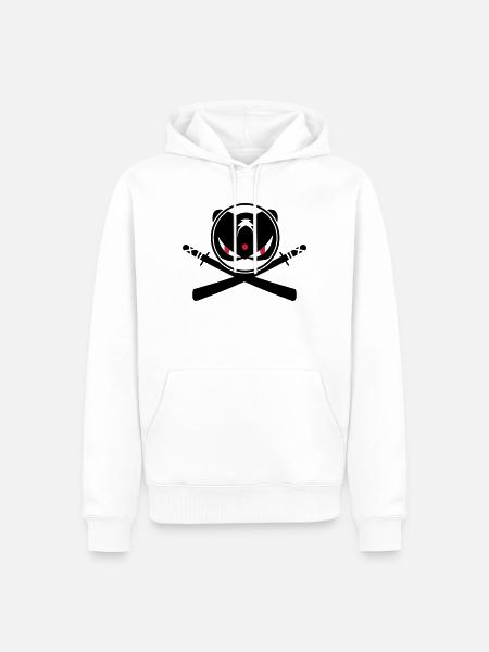 Ninja mit gekreuzten Schwerter - Männer Premium Bio Hoodie - Weiß