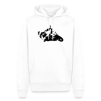 Tuono - Männer Premium Bio Hoodie - Weiß - Vorne - Nico (187cm)