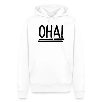 oha - Sweat à capuche Premium bio Homme - blanc - Devant - Nico (187cm)