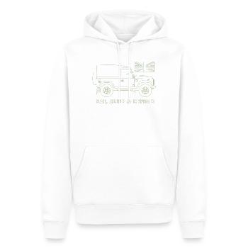 Eat, Sleep & Defend - Sweat à capuche Premium bio Homme - blanc - Devant - Nico (187cm)
