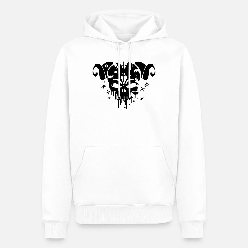 Le crâne Satyre - Sweat à capuche Premium bio Homme - blanc