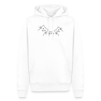 Chats de la famille des chats - Sweat à capuche Premium bio Homme - blanc - Devant - Nico (187cm)