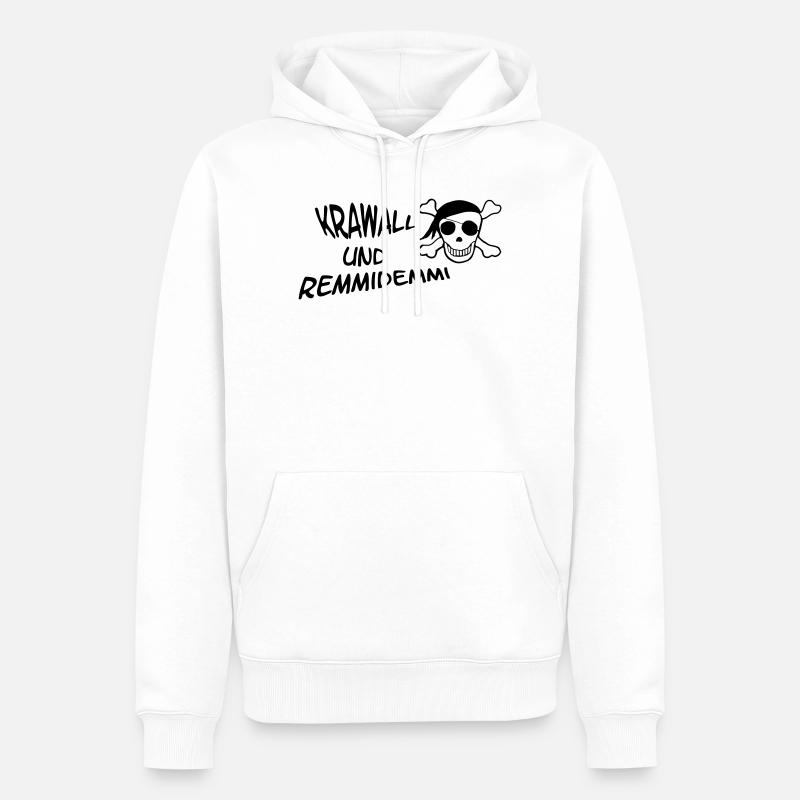 Krawall und Remmidemmi - Männer Premium Bio Hoodie - Weiß