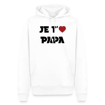 Je t'aime Papa - Sweat à capuche Premium bio Homme - blanc - Devant - Nico (187cm)