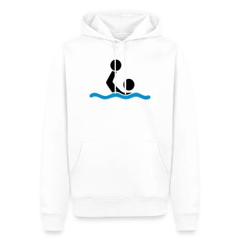 water polo - Sweat à capuche Premium bio Homme - blanc - Devant - Nico (187cm)