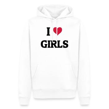 I love Girls - Männer Premium Bio Hoodie - Weiß - Vorne - Nico (187cm)