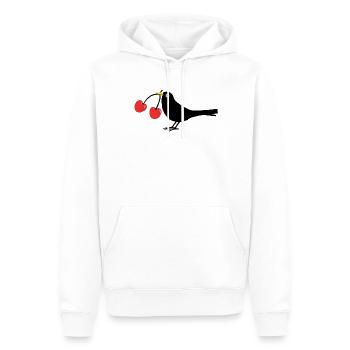 Krähe mit Kirschen - Männer Premium Bio Hoodie - Weiß - Vorne - Nico (187cm)