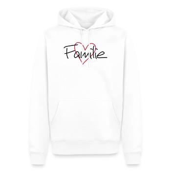 Familie Herz Liebe Gemeinschaft Zusammenhalt - Männer Premium Bio Hoodie - Weiß - Vorne - Nico (187cm)