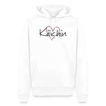 Idée cadeau cuisine coeur hobby chef cuisine - Sweat à capuche Premium bio Homme - blanc - Devant - Nico (187cm)