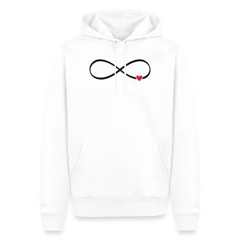 Signe infini amour coeur infini - Sweat à capuche Premium bio Homme - blanc - Devant - Nico (187cm)