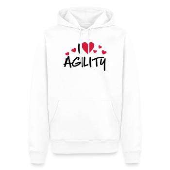 agility - Sweat à capuche Premium bio Homme - blanc - Devant - Nico (187cm)